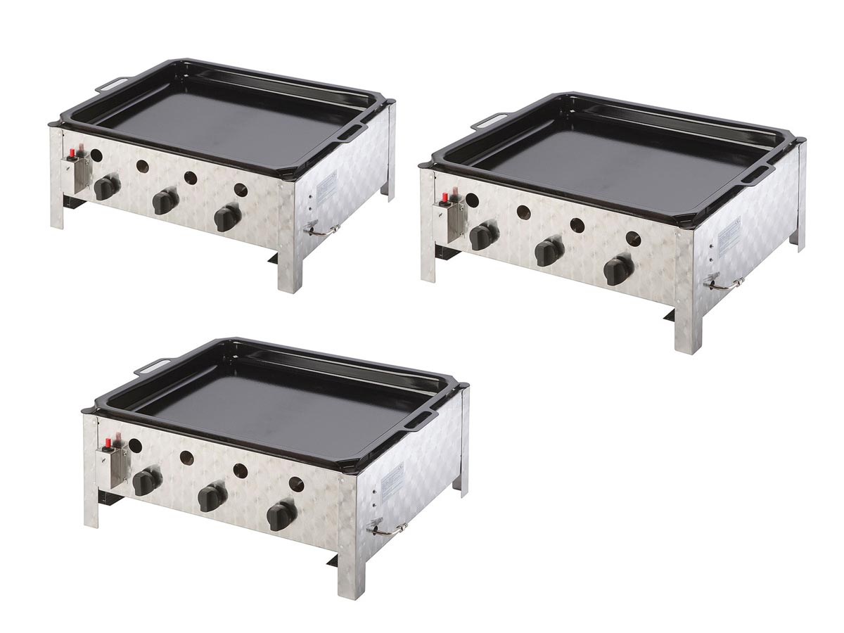 3-PACK Profi plynová pánev PELVIS 10 kW 3-hořák MEVA GP15001, 3 ks