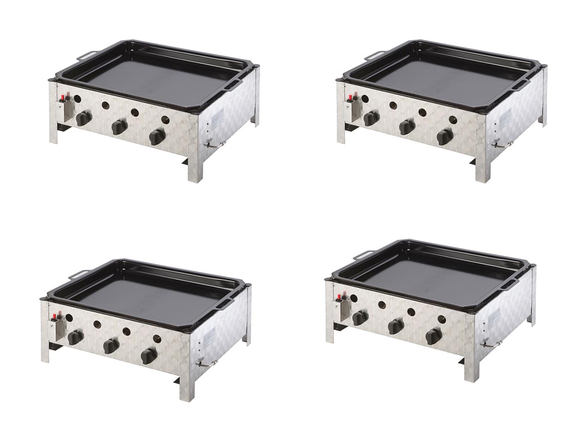 4-PACK Profi plynová pánev PELVIS 10 kW 3-hořák MEVA GP15001, 4 ks
