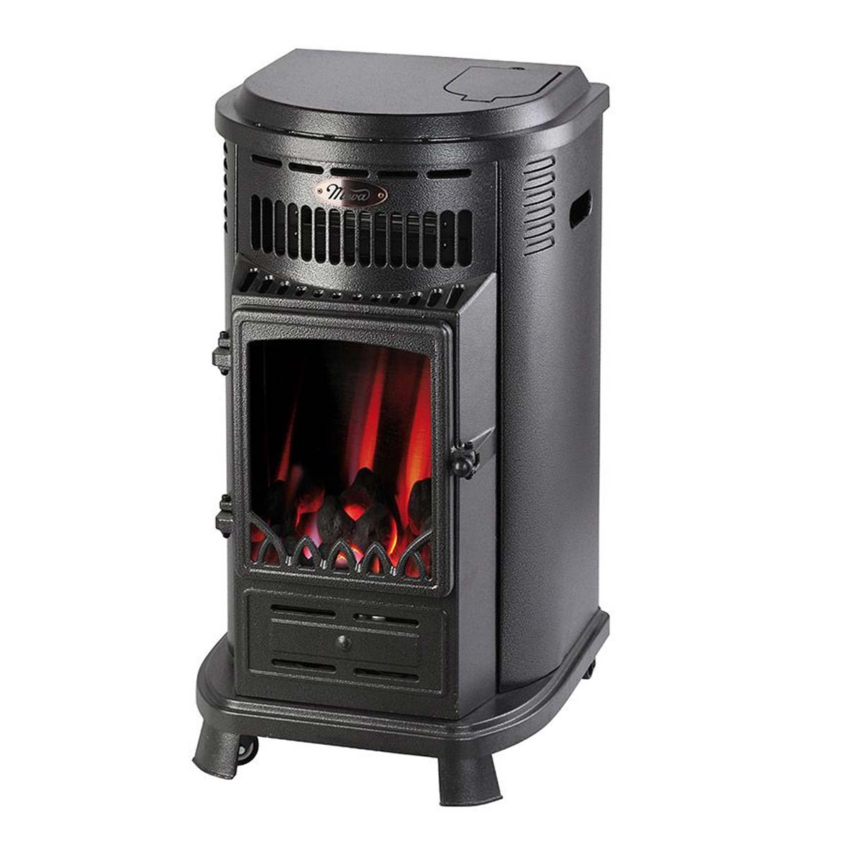 Meva plynová litinová kamna Verona 3,4 kW PB TB25001 + termo ventilátor, imitace krbu