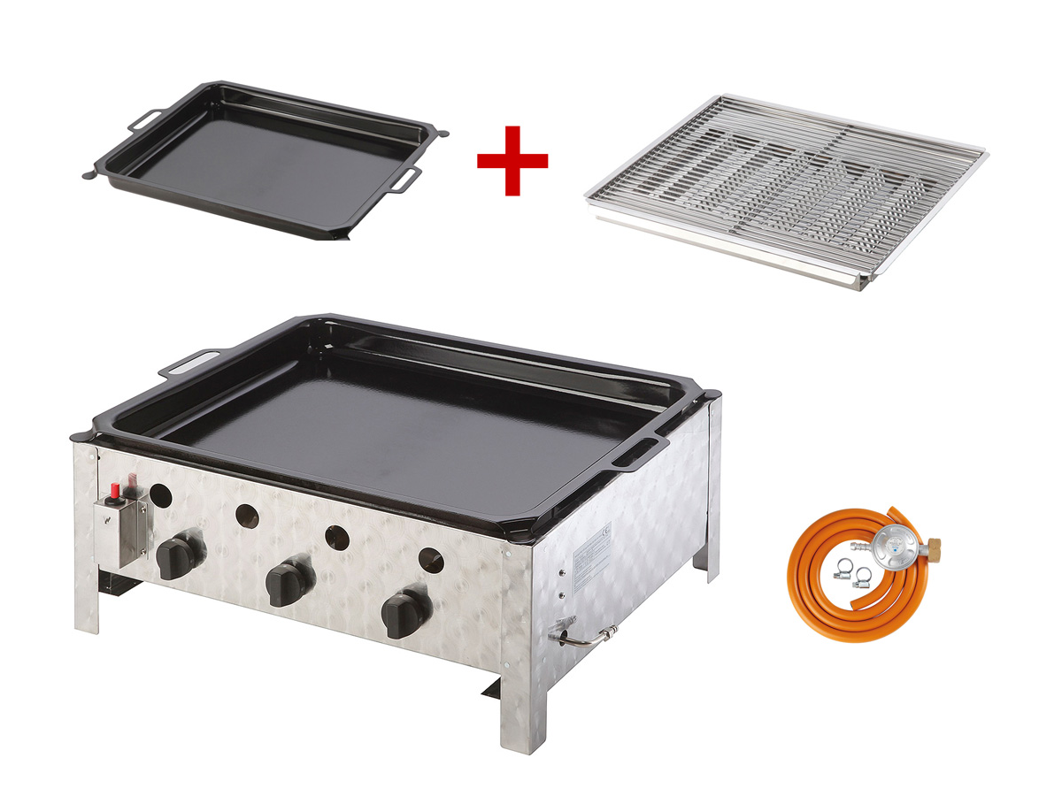 MEVA Duo Set plynová pánev Pelvis 10 kW + grilovací rošt Rascal GP15001, GD15002