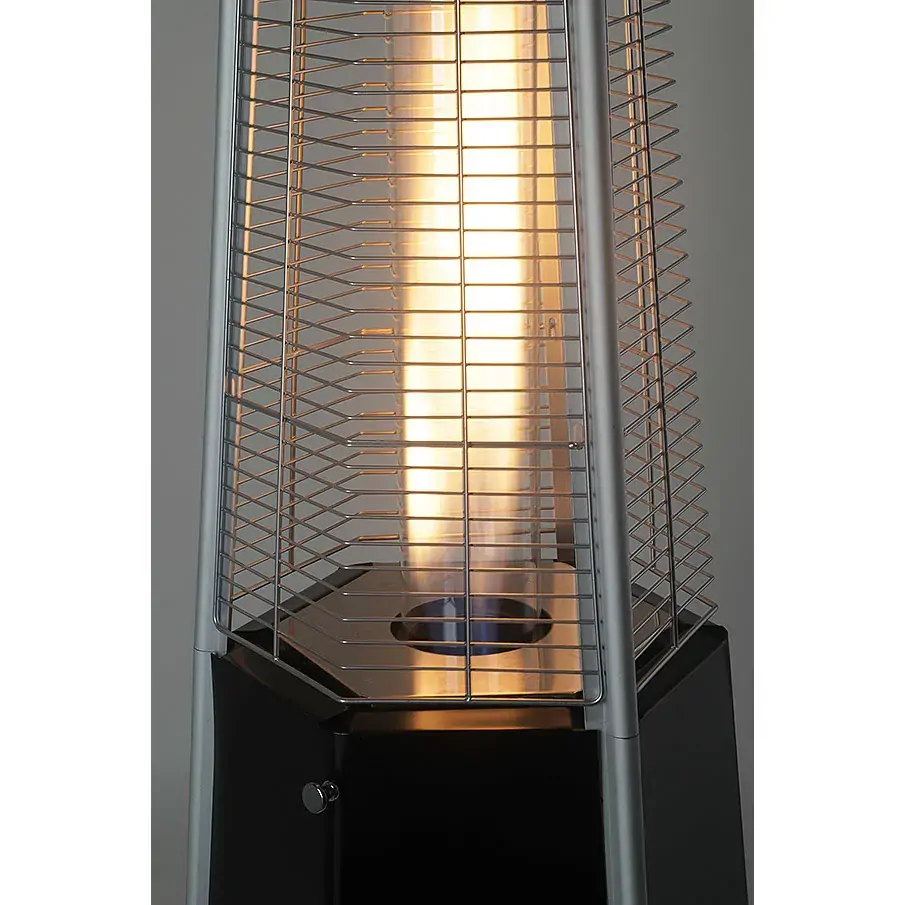 Terasové topidlo Hexagon 12,5 kW 195 cm plynové Meva TZ21001 černé s plamenem