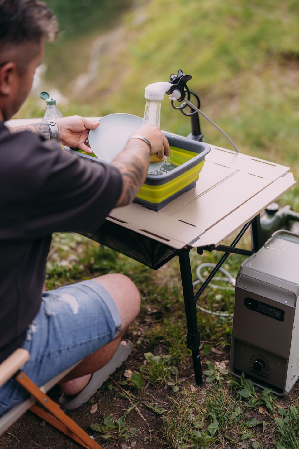 Meva mobilní plynová sprcha AQUALUX (KP26004) – s čerpadlem a ohřevem na kartuše 7/16"