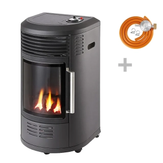 Meva Plynová kamna Relax Deluxe 3,4 kW TB20001 se skleněnými dvířky, piezo